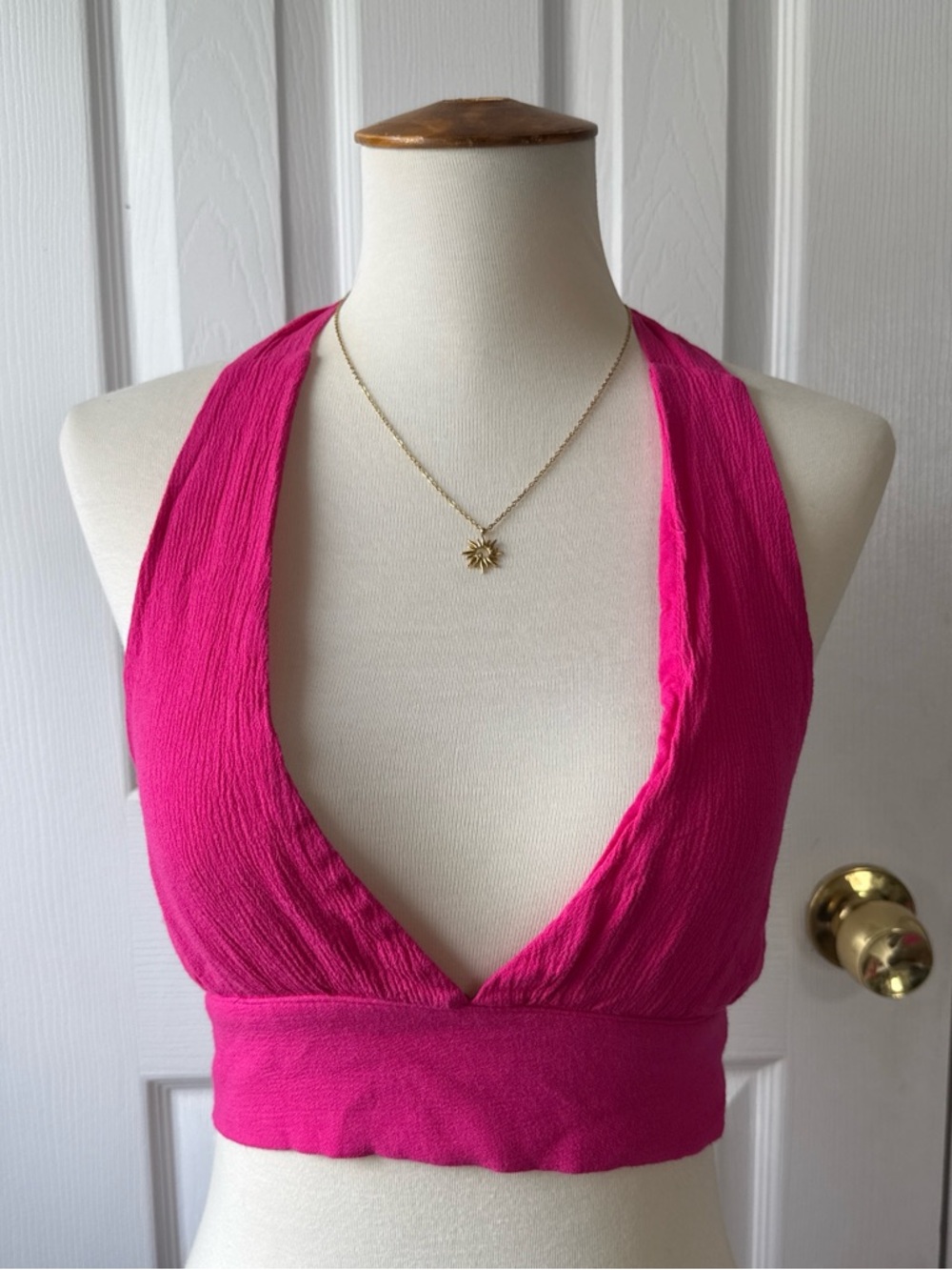 Fuchsia Halter Crop Top